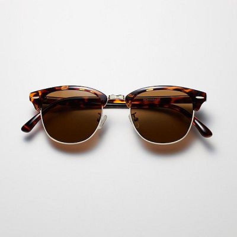 Women Uniqlo Browline Sunglasses Brown | 8618509