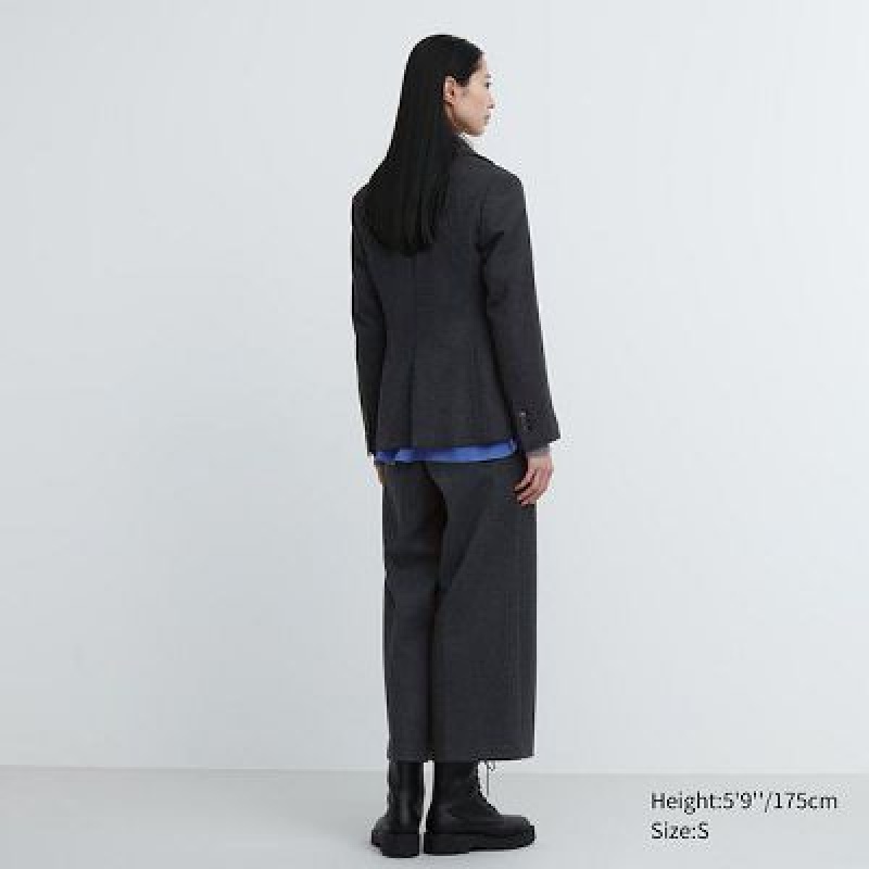 Women Uniqlo Brushed Jersey Cropped Pants Black | 9959447