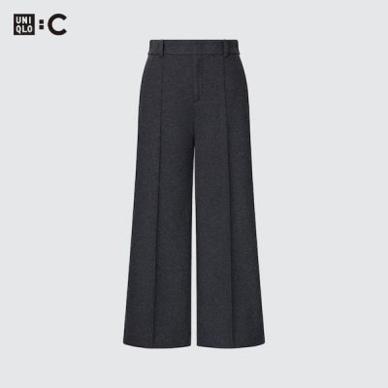 Women Uniqlo Brushed Jersey Cropped Pants Black | 9959447