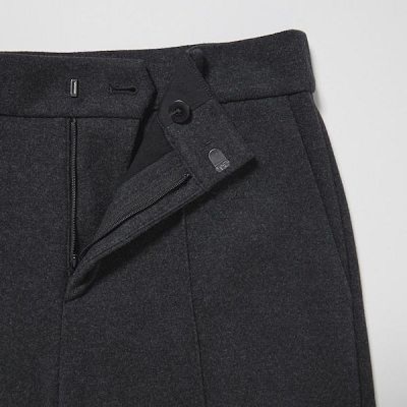 Women Uniqlo Brushed Jersey Cropped Pants Black | 9959447