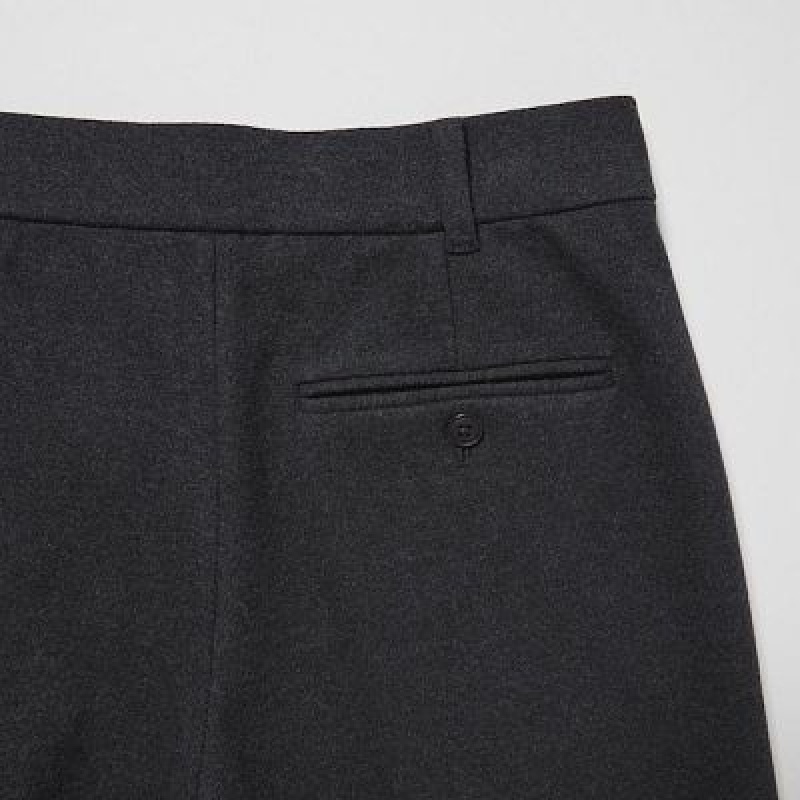 Women Uniqlo Brushed Jersey Cropped Pants Black | 9959447