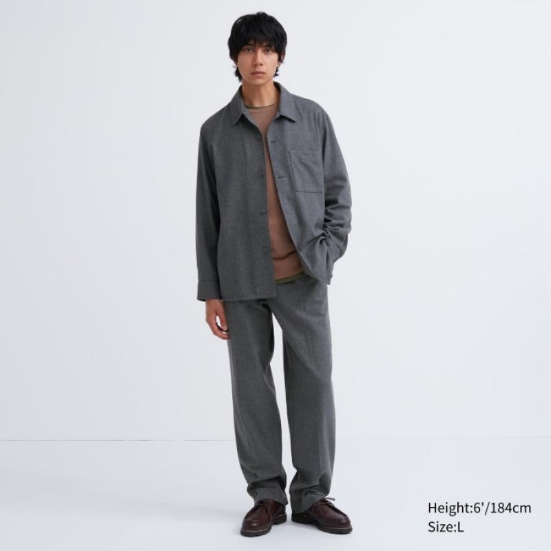 Women Uniqlo Brushed Twill Shirts Grey | 3333971