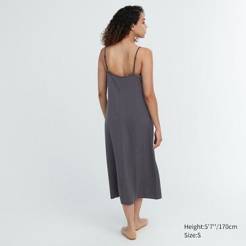 Women Uniqlo Camisole Midi Dress Grey | 171133