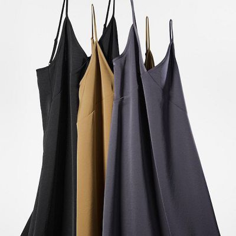 Women Uniqlo Camisole Midi Dress Grey | 171133