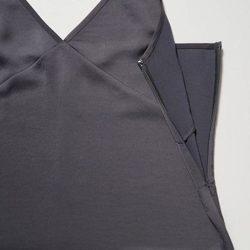 Women Uniqlo Camisole Midi Dress Grey | 171133
