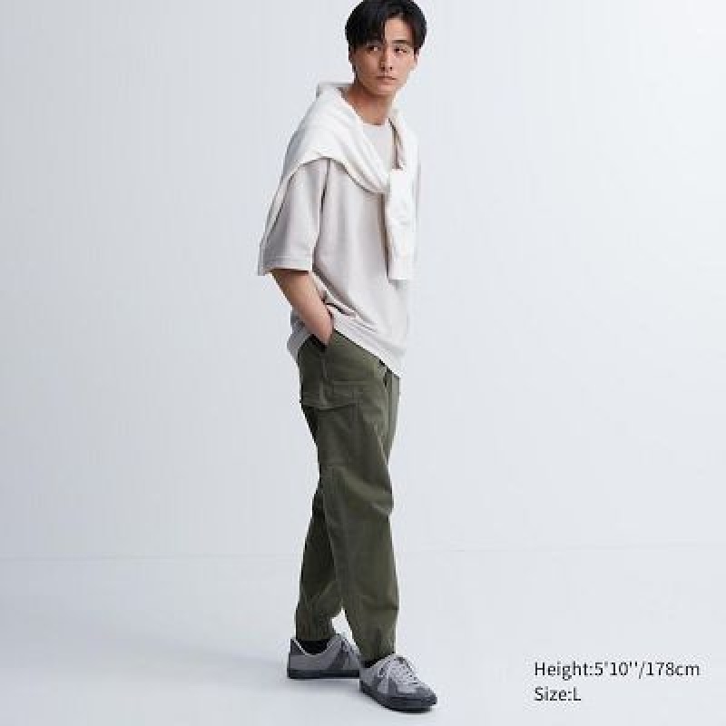 Women Uniqlo Cargo Joggers Olive | 3808267