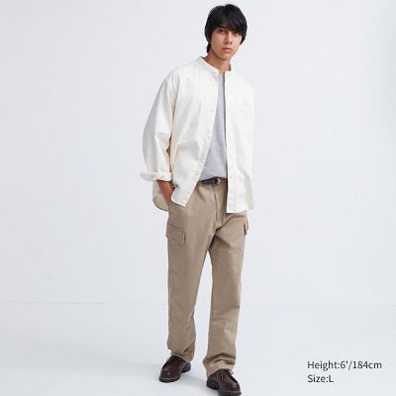Women Uniqlo Cargo Pants Beige | 590147