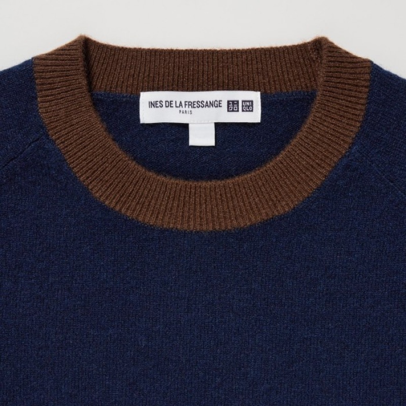 Women Uniqlo Cashmere Crew Neck Long-sleeve Sweaters Pink | 8040924