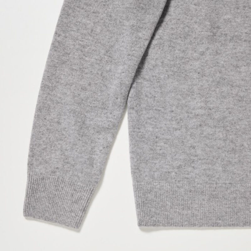 Women Uniqlo Cashmere Crew Neck Long-sleeve Sweaters Pink | 1959608