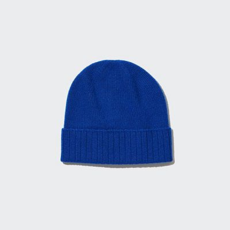Women Uniqlo Cashmere Knitted Beanie Blue | 2183929