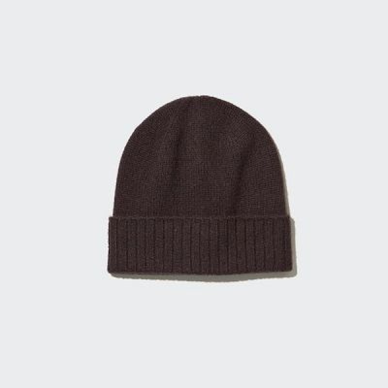Women Uniqlo Cashmere Knitted Beanie Brown | 1452833