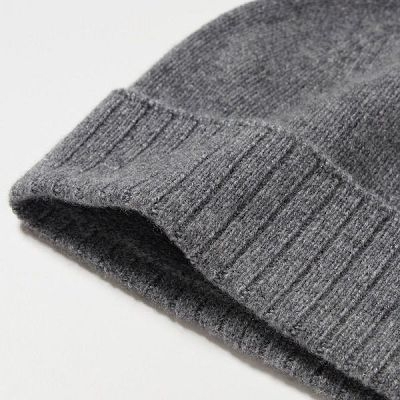 Women Uniqlo Cashmere Knitted Beanie Grey | 9369786