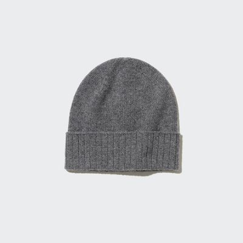 Women Uniqlo Cashmere Knitted Beanie Grey | 9369786