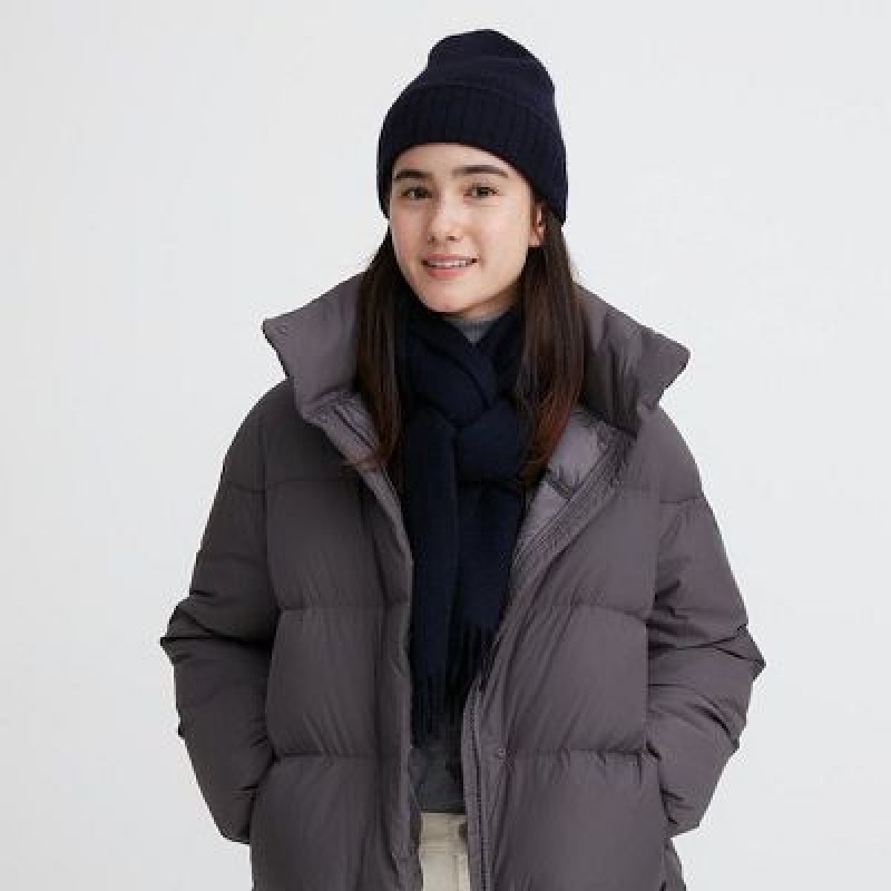 Women Uniqlo Cashmere Knitted Beanie Navy | 4087861