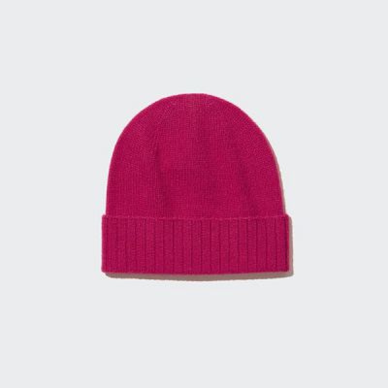 Women Uniqlo Cashmere Knitted Beanie Pink | 4649367