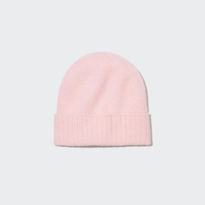 Women Uniqlo Cashmere Knitted Beanie Pink | 351632