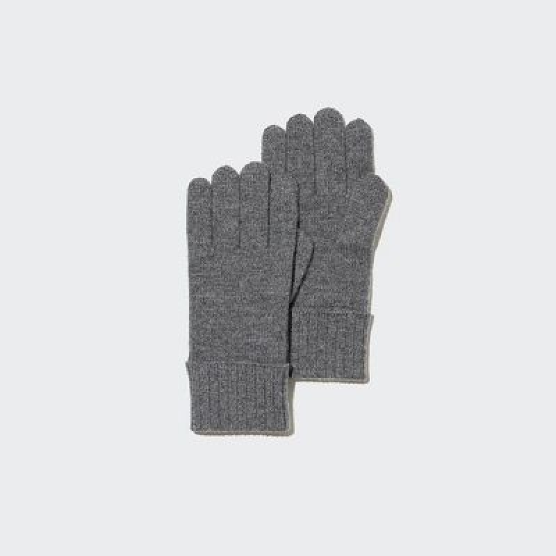 Women Uniqlo Cashmere Knitted Gloves Grey | 1154838