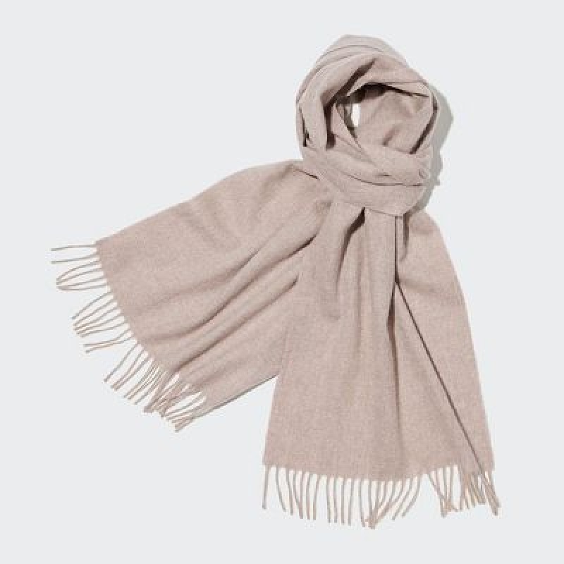 Women Uniqlo Cashmere Scarves Beige | 8263745