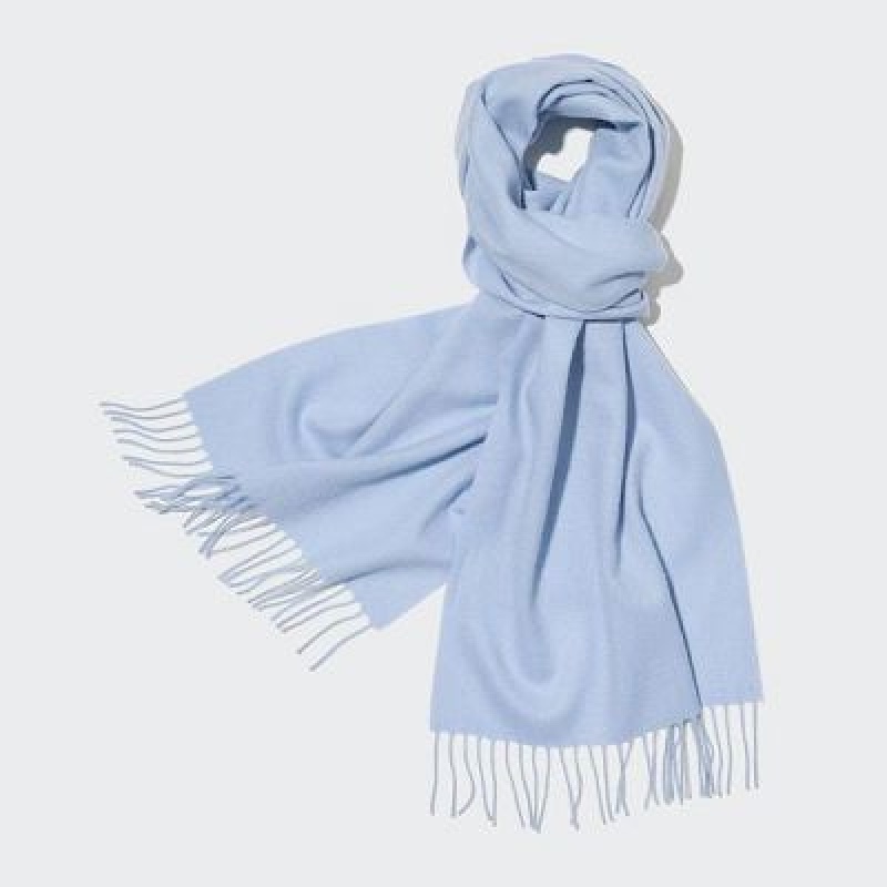 Women Uniqlo Cashmere Scarves Blue | 1808855