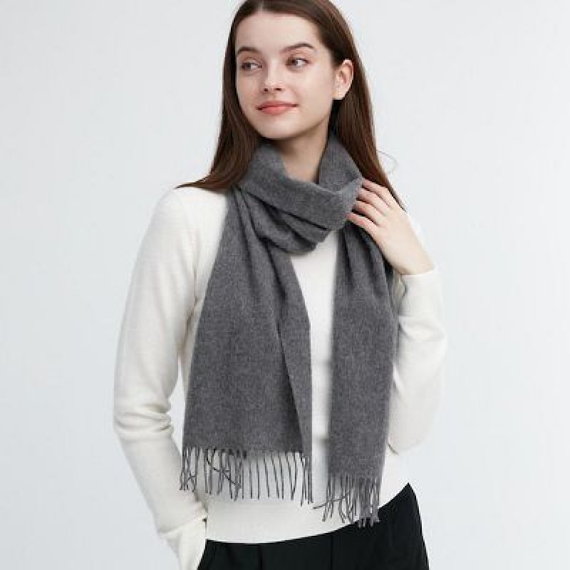Women Uniqlo Cashmere Scarves Grey | 2717619