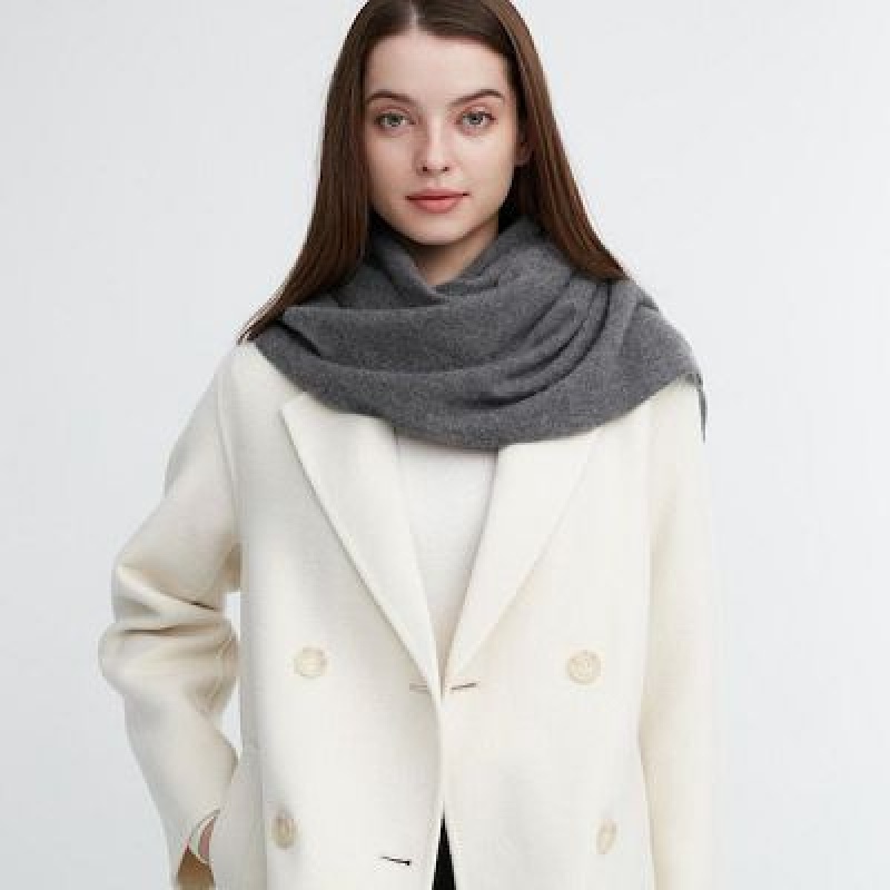 Women Uniqlo Cashmere Scarves Grey | 2717619
