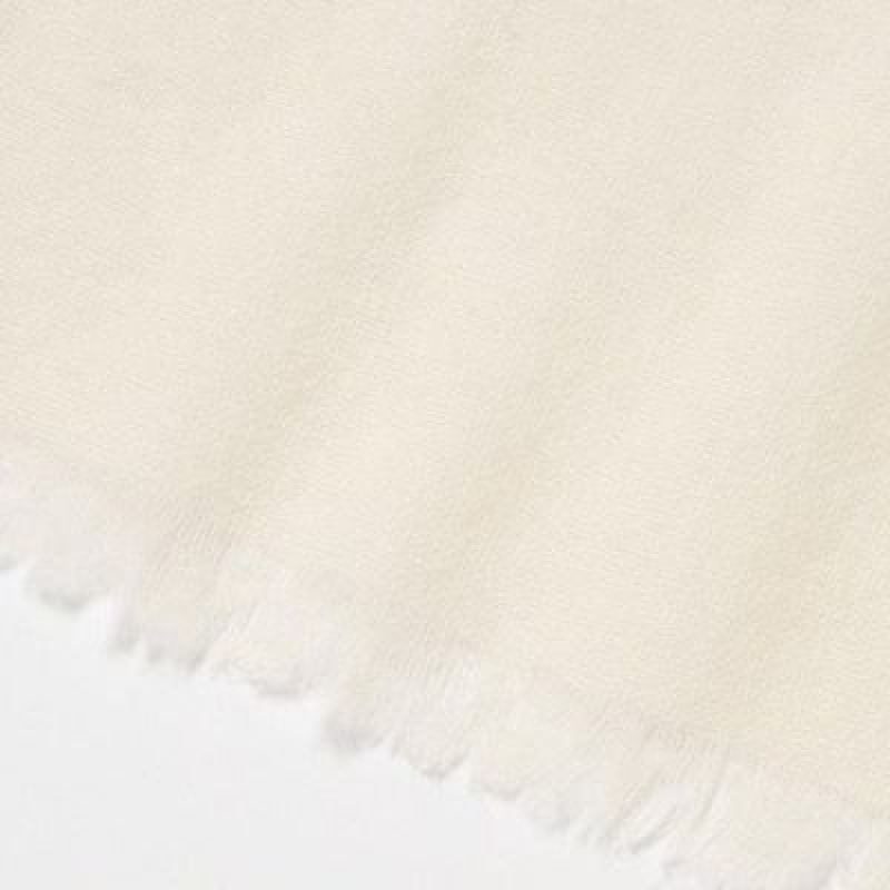 Women Uniqlo Cashmere Stole Scarves White | 2128289