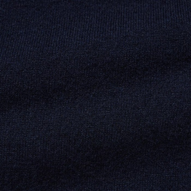Women Uniqlo Cashmere Turtleneck Long-sleeve Sweaters Navy | 1286979