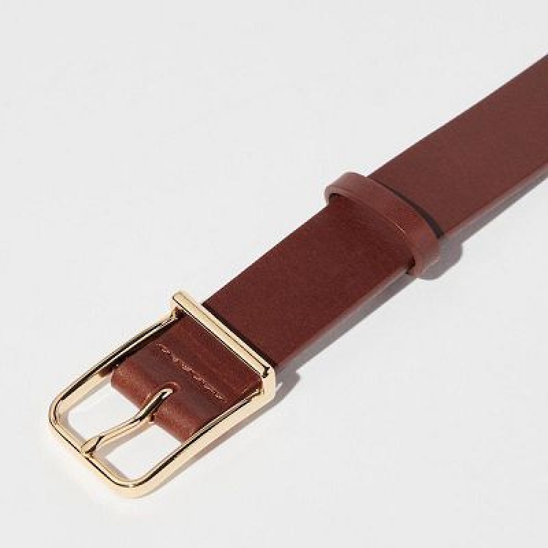 Women Uniqlo Clean Belts Brown | 5219801