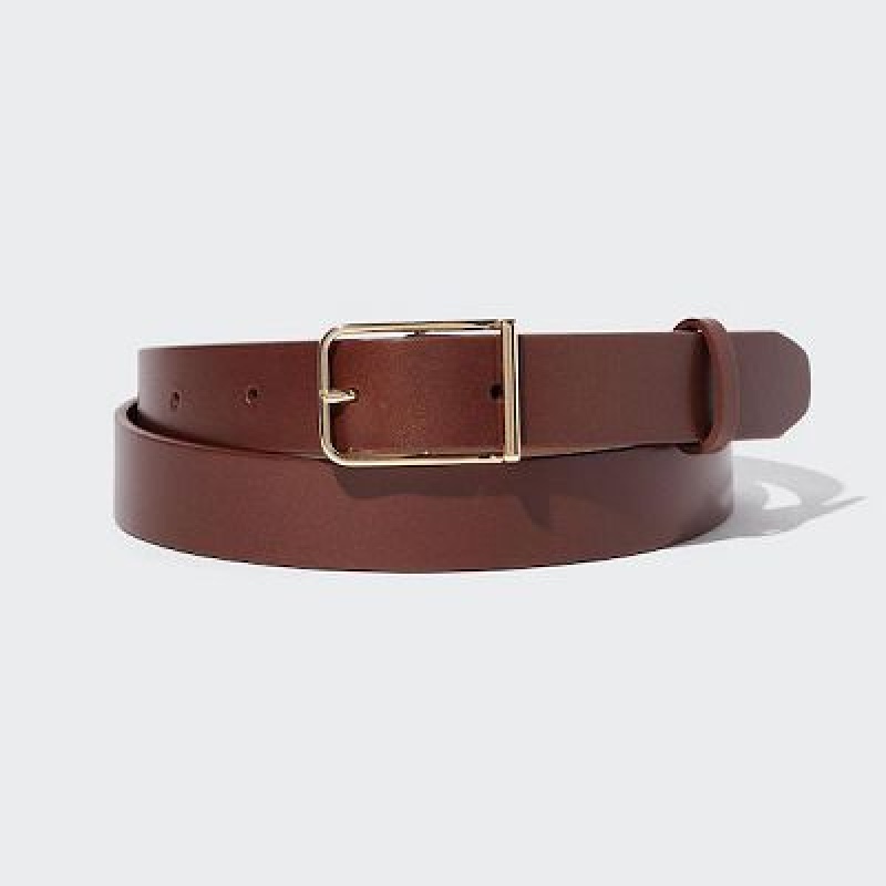 Women Uniqlo Clean Belts Brown | 5219801