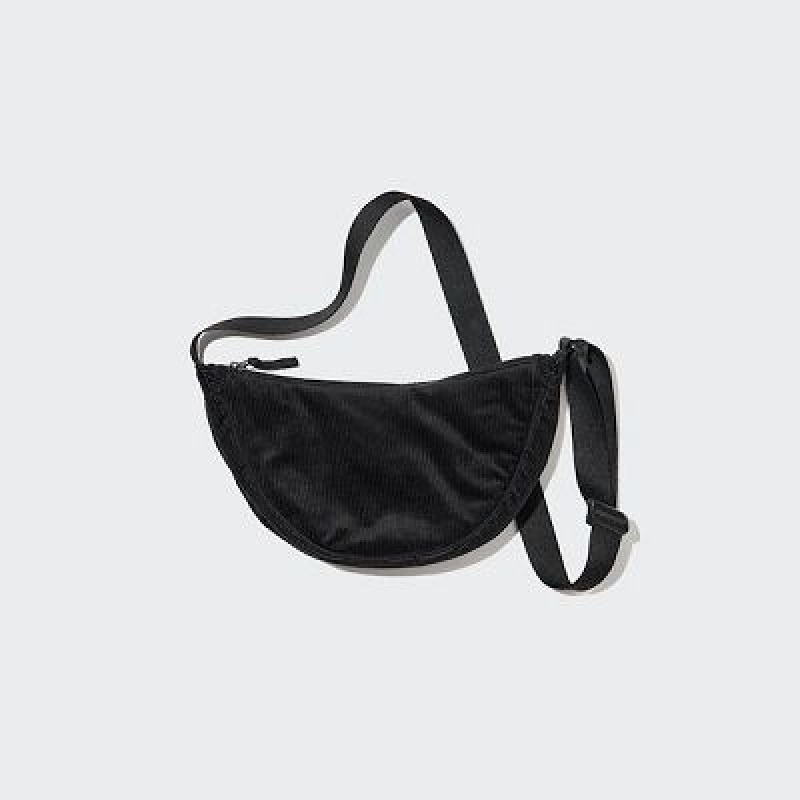 Women Uniqlo Corduroy Round Mini Crossbody Bags Black | 6672264
