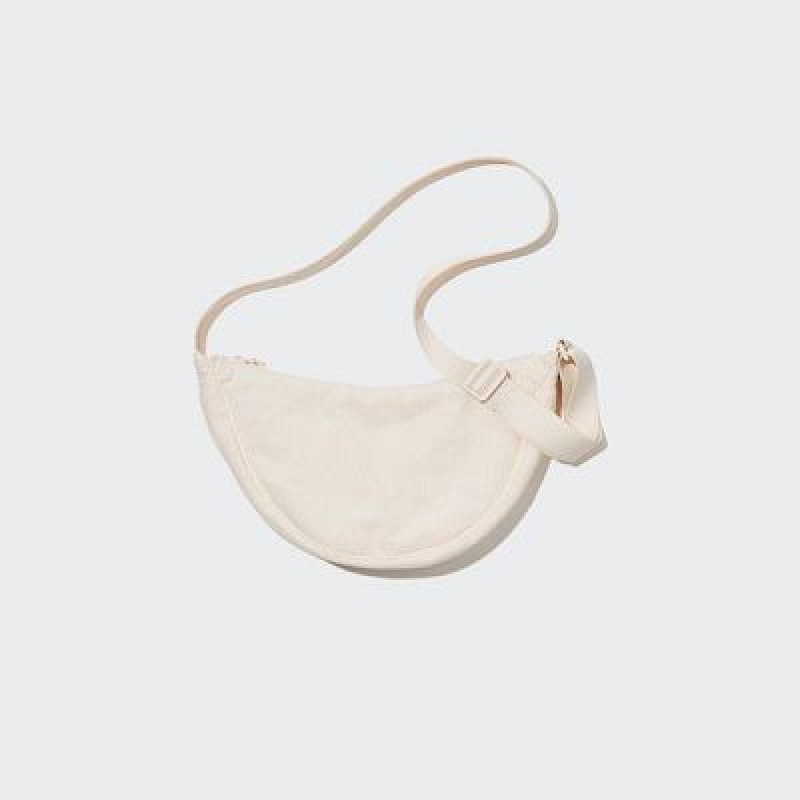 Women Uniqlo Corduroy Round Mini Crossbody Bags White | 9247301