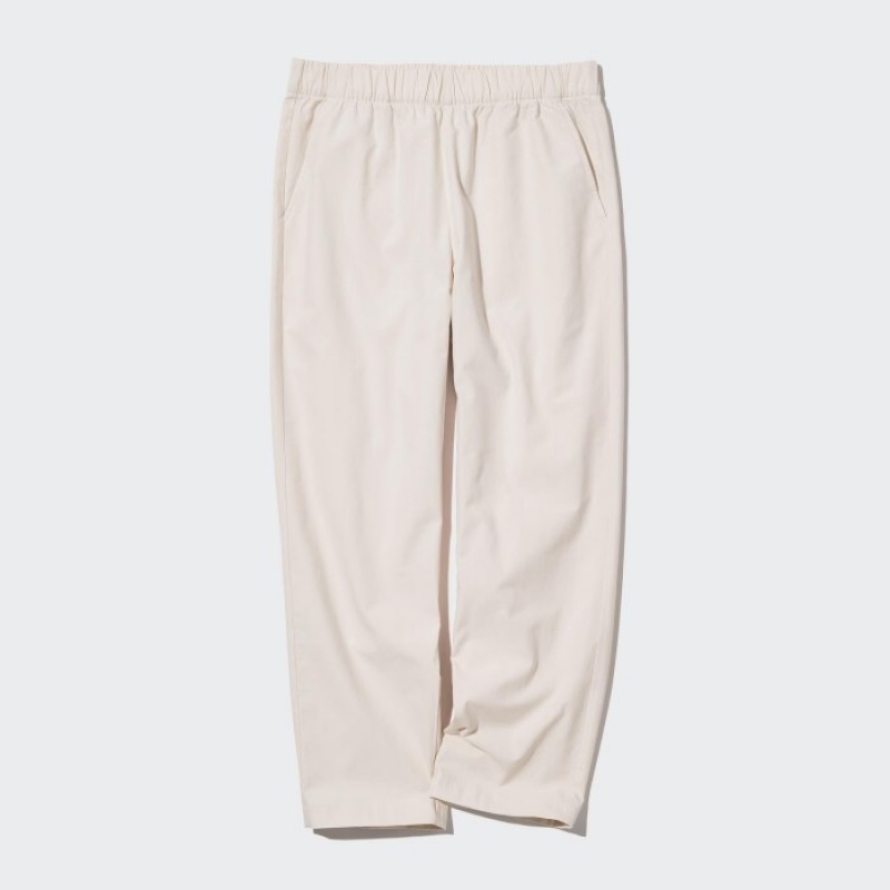 Women Uniqlo Cotton Relaxed Ankle Lounge Pants White | 804438