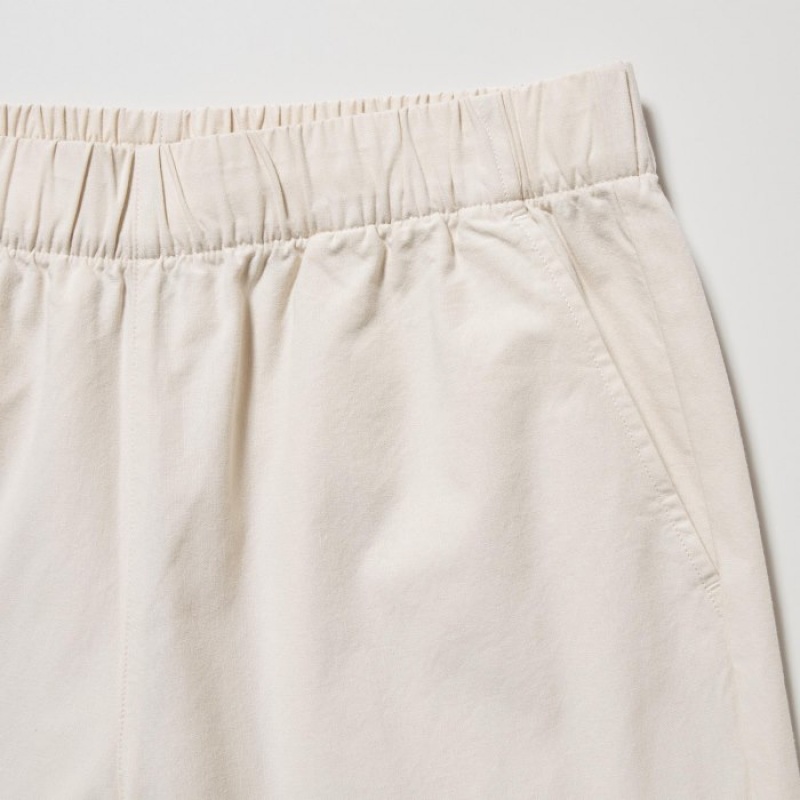 Women Uniqlo Cotton Relaxed Ankle Lounge Pants White | 804438