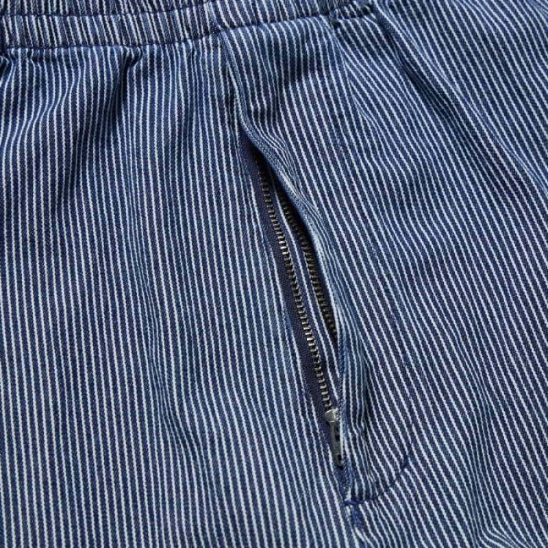 Women Uniqlo Cotton Relaxed Ankle Pants Blue | 8101517