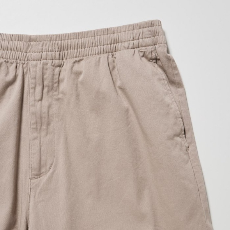Women Uniqlo Cotton Relaxed Ankle Pants Beige | 2440703
