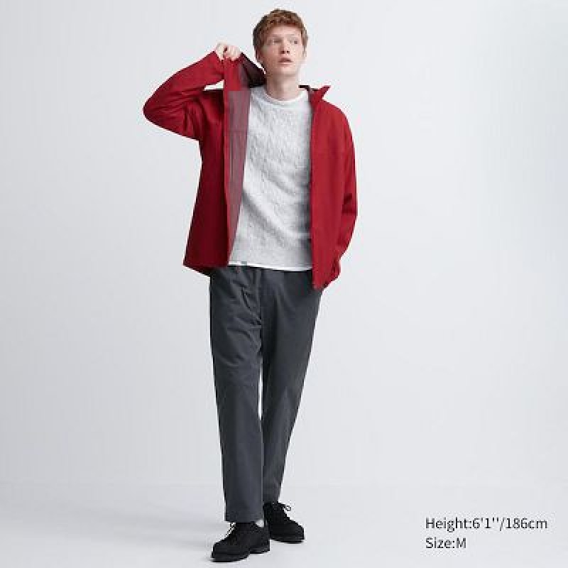 Women Uniqlo Cotton Relaxed Ankle Pants Grey | 443307
