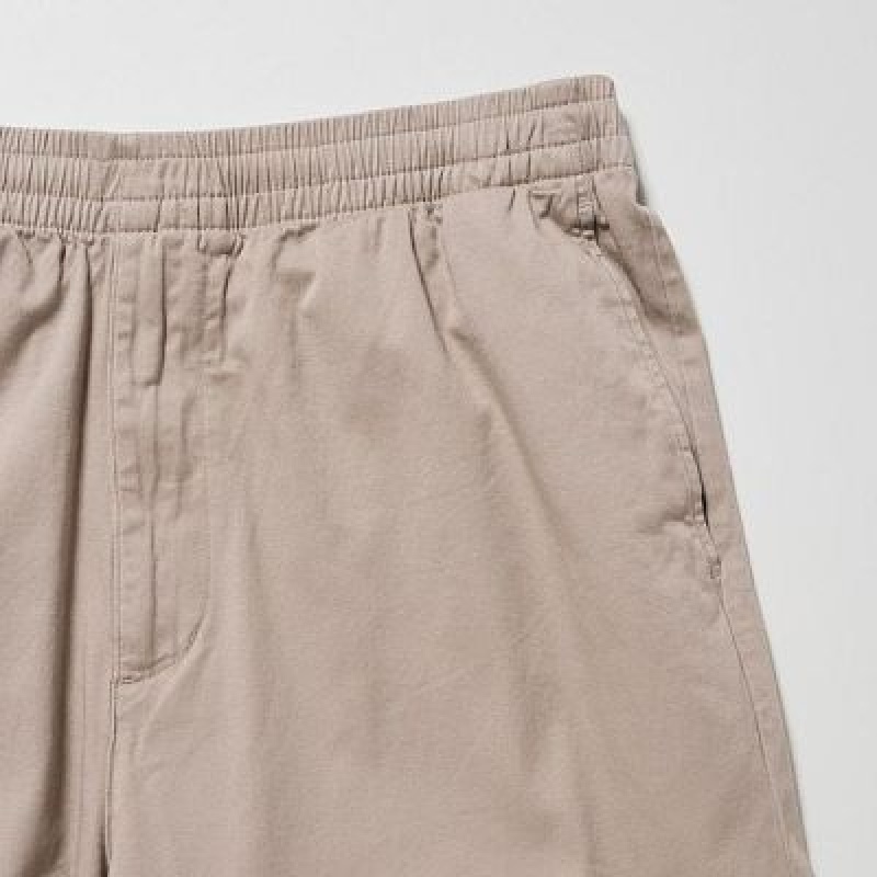 Women Uniqlo Cotton Relaxed Ankle Pants Beige | 6054935