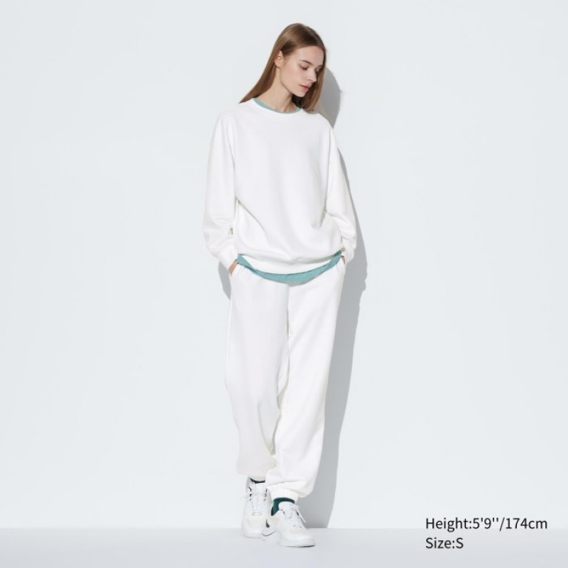 Women Uniqlo Crew Neck Long-Sleeve Sweatshirts Blue | 5406527