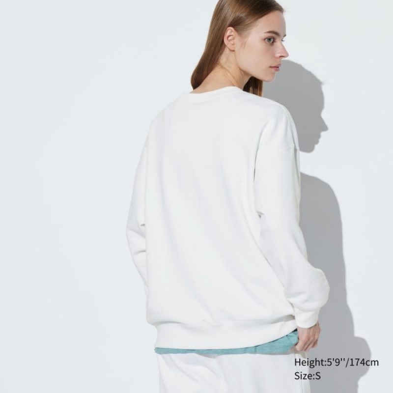 Women Uniqlo Crew Neck Long-Sleeve Sweatshirts Blue | 5406527