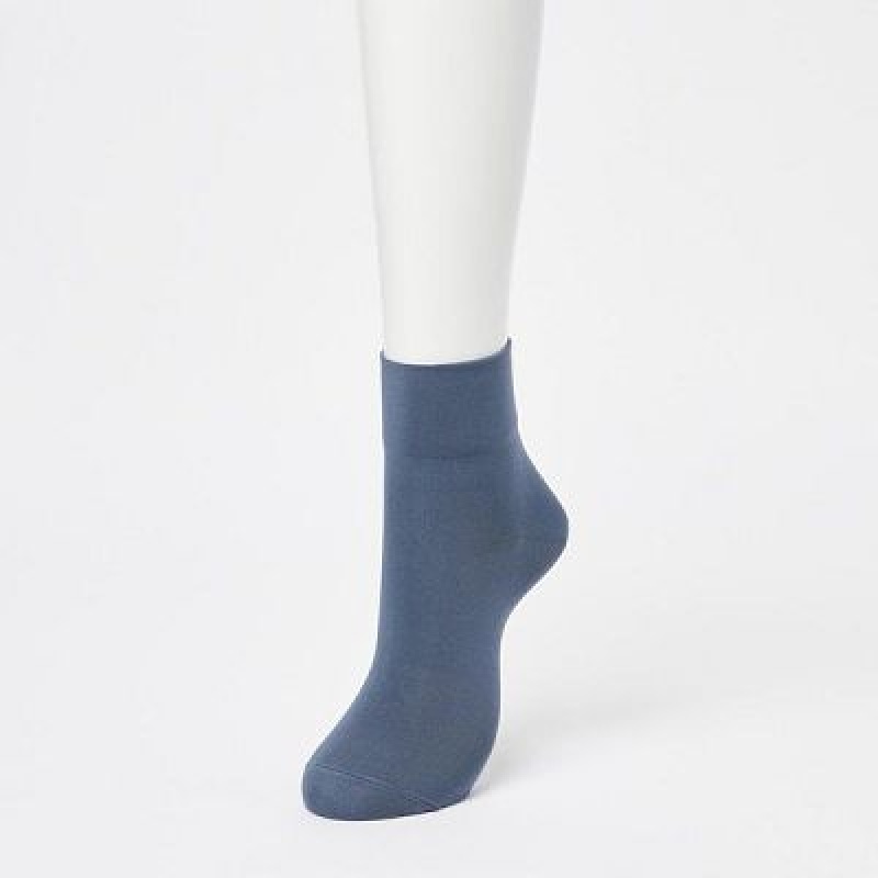 Women Uniqlo Crew Tapered (3 Pairs) Socks Blue | 3270786