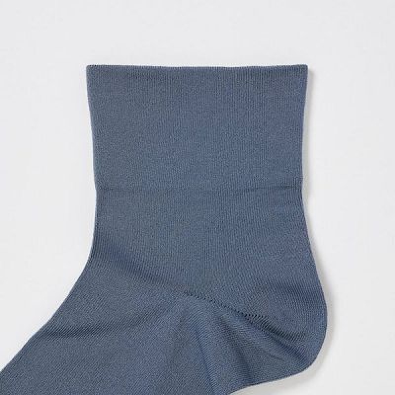 Women Uniqlo Crew Tapered (3 Pairs) Socks Blue | 3270786