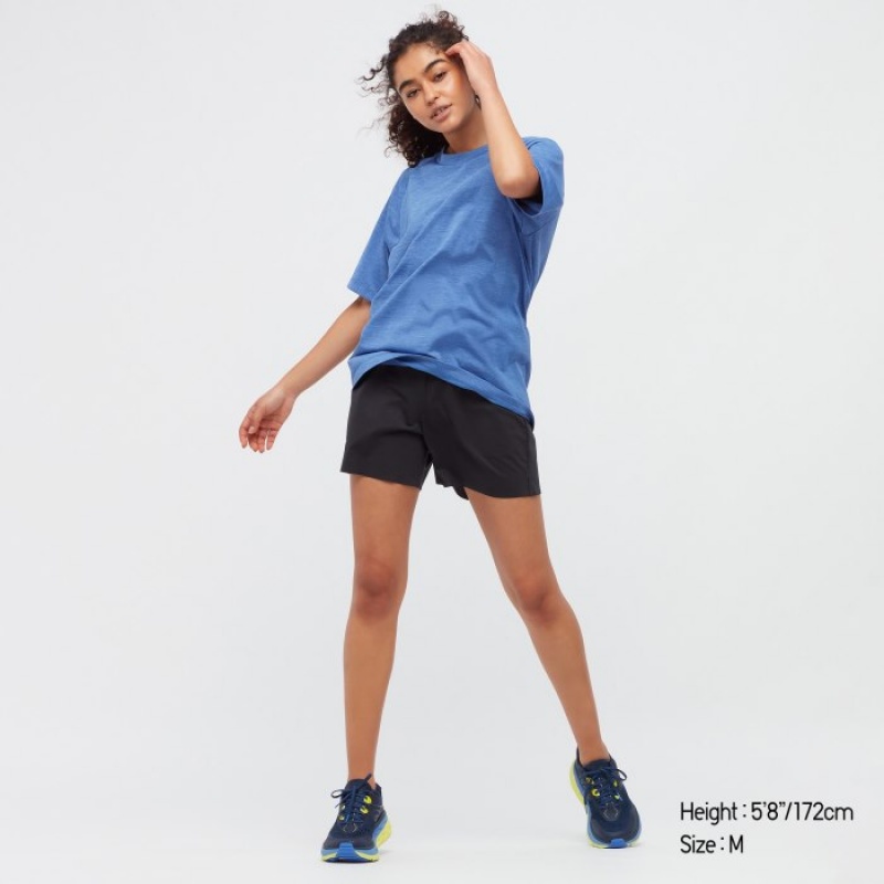 Women Uniqlo DRY-EX Crew Neck Short-Sleeve Printed T Shirts White | 7103860
