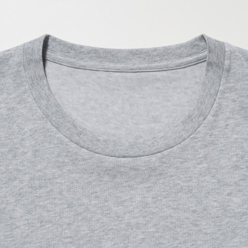 Women Uniqlo Dry Color Crew Neck Short-Sleeve T Shirts Purple | 3635931