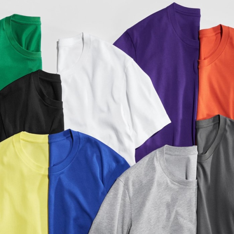 Women Uniqlo Dry Color Crew Neck Short-Sleeve T Shirts Purple | 4005775