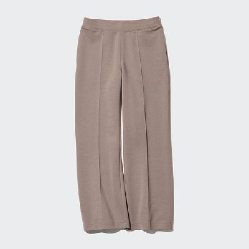 Women Uniqlo Dry Sweat Track Pants Brown | 3569379