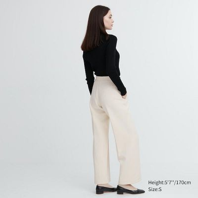 Women Uniqlo Dry Sweat Track Pants White | 886396