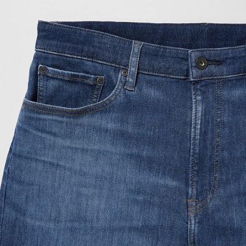 Women Uniqlo EZY Ultra Stretch Jeans Blue | 8495166