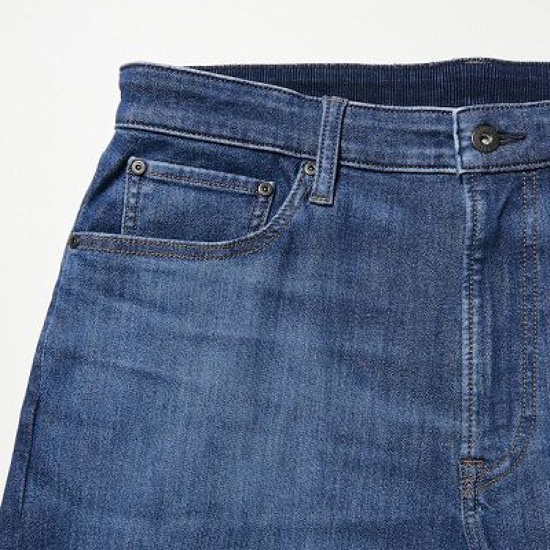 Women Uniqlo EZY Ultra Stretch Jeans Blue | 9382029