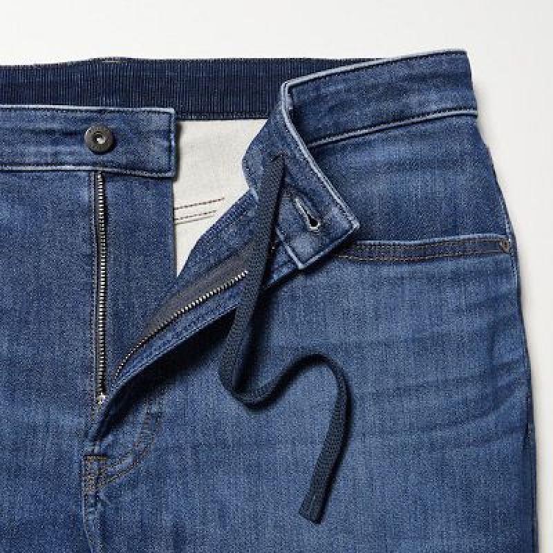 Women Uniqlo EZY Ultra Stretch Jeans Blue | 9382029