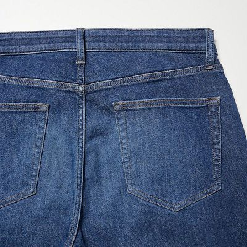Women Uniqlo EZY Ultra Stretch Jeans Blue | 9382029